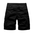 thumbnail image 3 of kamemir Men's Shorts Cargo Men's Belted Cargo Shorts Cotton Distressed Washed Style(Black,XXL), 3 of 3