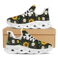 thumbnail image 1 of Zapatos vulcanizados con estampado de girasoles para mujer, zapatillas cómodas y transpirables, planos informales con cordones para mujer, 1 of 6