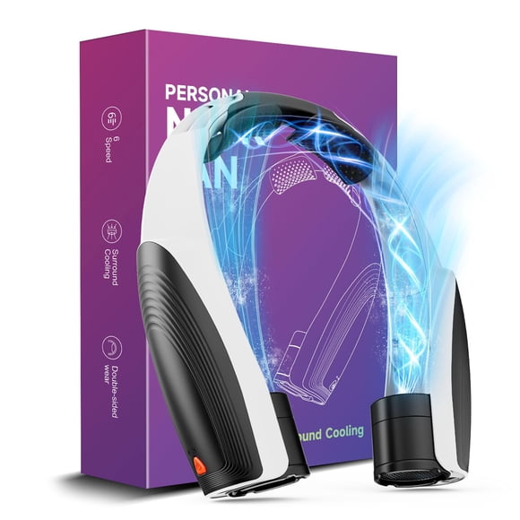 Ventilador de cuello Slientspin AI portátil, 6 velocidades, 8000 mAh, recargable