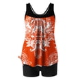 thumbnail image 5 of Fartey Tankini Swimsuits for Women Clearance Tankini Bathing Suit Vintage 2 Piece Tankini Tops with Boyshorts Tummy Control Modest Swimsuit Orange S-2XL, 5 of 6