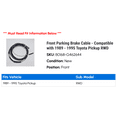 thumbnail image 2 of Front Parking Brake Cable - Compatible with 1989 - 1995 Toyota Pickup RWD 1990 1991 1992 1993 1994, 2 of 2