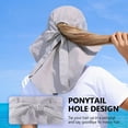 thumbnail image 5 of Womens Sun Hat Outdoor UV Protection Wide Brim Fishing Hat with Ponytail Hole Neck Flap for Beach Hiking Camping, 5 of 9