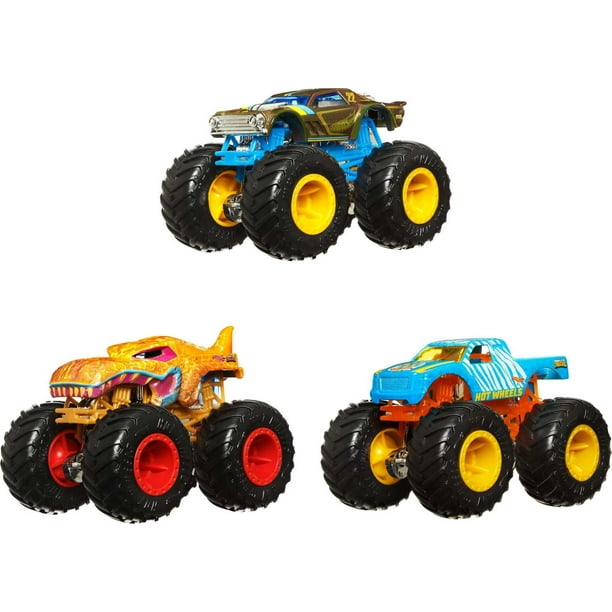 Toy Hot Wheels Monster Trucks Color Shifters, paquete de 3 unidades para niños