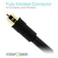 thumbnail image 5 of FosPower (15 Feet) 24K Gold Plated Toslink Digital Optical Audio Cable (S/PDIF) - [Zero RFI & EMI Interference] Metal Connectors & Ultra Durable Nylon Braided Jacket, 5 of 7