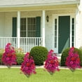 thumbnail image 2 of Fmxomd 22" Artificial Boxwood Topiary Ball Trees with Colorful Flowers, Fake Bushes Shrubs with Ground Spike, UV Resistant Faux Evergreen Tree for Front Porch Outdoor Garden Decor, 2 of 8