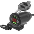 thumbnail image 2 of Zonest Speed Motorcycle USB Charger Double QC3.0 with Touches Switches & Stable Handlebar Mount Motorbike Handlebar Phone Charger, 2 of 9