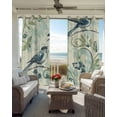 thumbnail image 4 of Watercolor Blue Green Bird Blackout Curtains for Bedroom Living Room, Leaf Green Brach Vintage 45 In Long Thermal Insulated Room Darkening Drapes Grommet Window Treatments, 42 x 45 In, 4 of 9