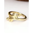 thumbnail image 4 of JewelersClub 14K Gold over Silver Leaf Friendship Ring for Women | Dainty 14k Gold over Silver Promise Ring For Women | Stackable Silver Open Band Olive Branch Ring For Women, 4 of 5