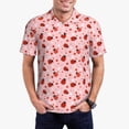 thumbnail image 2 of Balery Flowers And Ladybugs Printed Men’s Short Sleeve Polo Shirt, Midweight Men's Shirt,Golf Polo shirts -3X-Large, 2 of 8