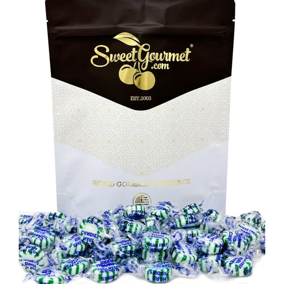 SweetGourmet Sugar-Free Spearmint Starlight Bulk Arcor Hard Candy | 1 Pound