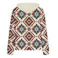 thumbnail image 4 of Jinhomg Womens Retro Sweatshirt Western Aztec Ethnic Style Hoodies Casual Geometric Printed Long Sleeve Hooded Sweatshirt with Kangaroo Pocket Spring Saving Today Khaki S, 4 of 5