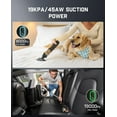 thumbnail image 5 of Slim V8 APEX Car Vacuum, 4-in-1 Portable Mini Cordless Vacuum with 19000pa Suction Power, Type-C Charge, 2 Suction Modes, Handheld Vacuum for Small Jobs, Car, Office Desk, Keyboards (Black), 5 of 8