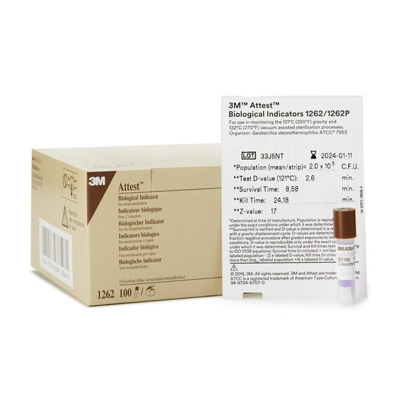 Attest Sterilization Biological Indicator Vial 100 Count