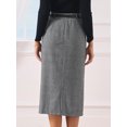 thumbnail image 3 of DARING DIVA Women's Vintage Fall Slit Office Work Skirts with Belt Large Black White, 3 of 5