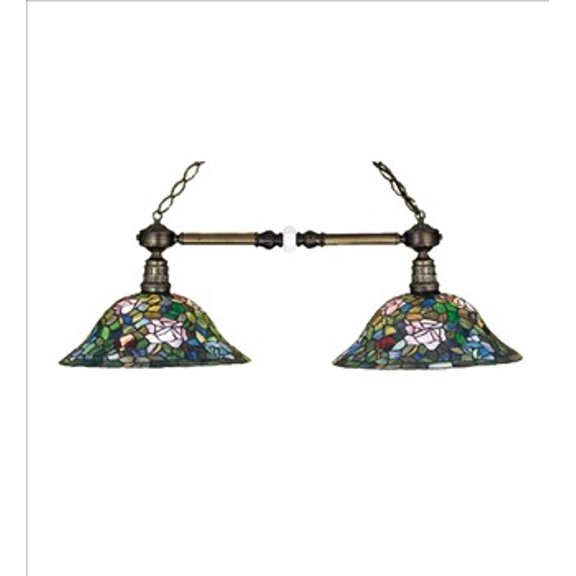 Meyda Tiffany 27409 Tiffany Rosebush 2 Light 38" Wide Linear Chandelier - Tiffany Glass