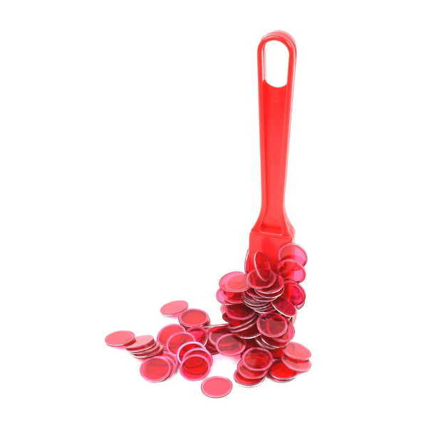 Clear Red Plastic Bingo Chip Magnetic Wand Game Marker Set - Walmart.com