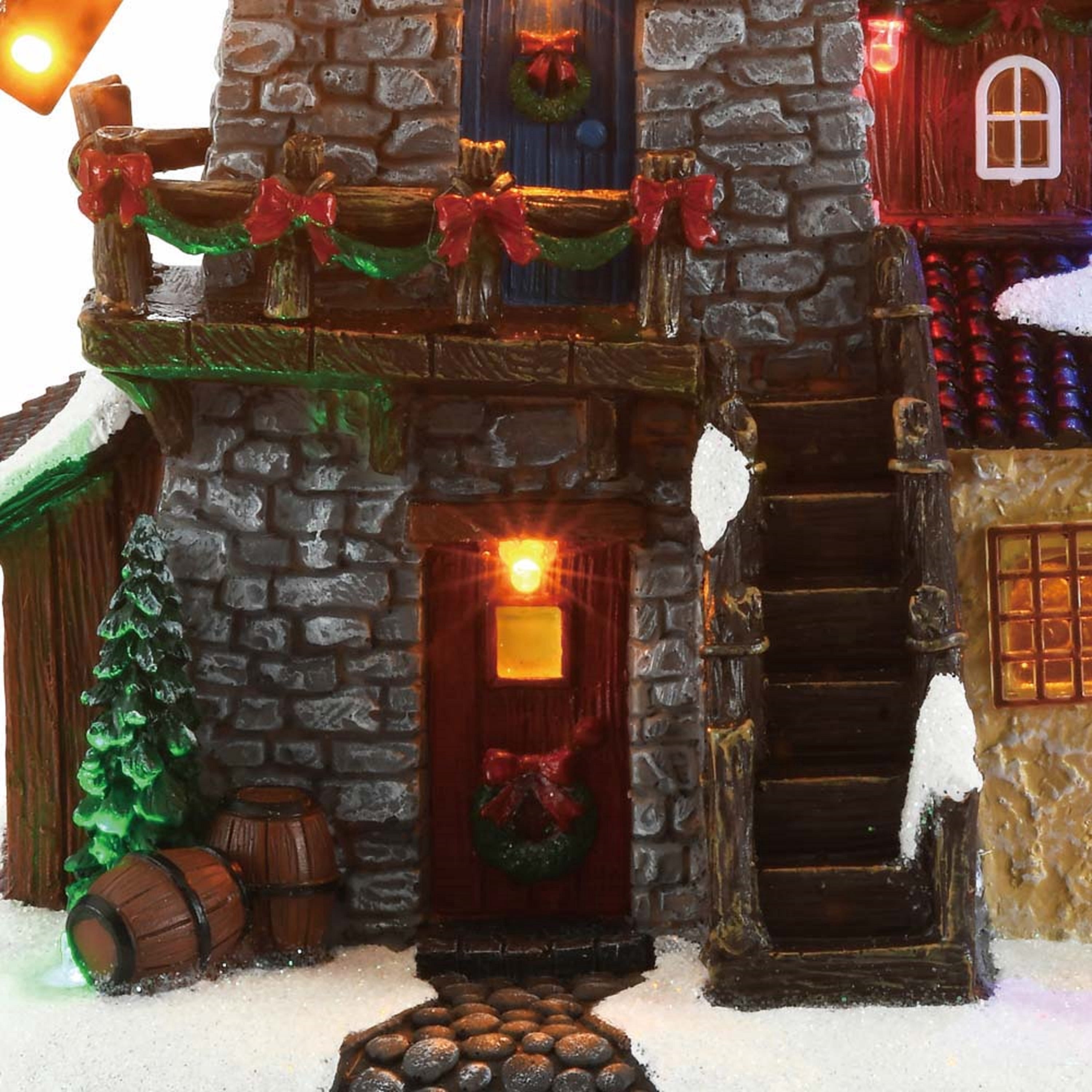 Light-Up and Musical Windmill Christmas Village Decoration, Multicolor, 12.37", by Holiday Time