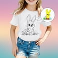 thumbnail image 4 of Kid Coloring Easter Outfit Girls Short Sleeve Shirts Summer Tops Crewneck Tees Kids Clothes Girls Size 8-10 Years, 4 of 4