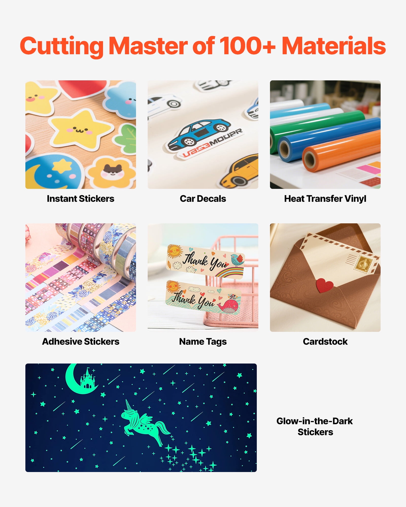 VEVOR Cutting Machine, Automatic Edge Detection Vinyl Cutter Machine with Two Types of Blades,Design Software and Materials,Compatible with Multiple File Formats, for Creating Customized DIY Crafts