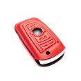 thumbnail image 3 of Vitodeco Genuine Leather Smart Key Fob Case Cover Protector Compatible for BMW 1, 3, 4, 5, 6, 7 Series, X1, X3, X4 - 4 Buttons, Red, 3 of 5