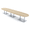 Blonde Surfside Ash w/Silver Base no Electric, variant on 16 Person Powered Modular Boval Shaped Conference Table Black Bases