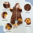 thumbnail image 5 of WIBACKER 6M-6Y Baby Warm Flannel Sleeping Bag, Infant Sleepsuit, Kids Toddler Boys Girls Long Sleeve Double Zipper Wearable Sleep Sack - Bear, 5 of 8