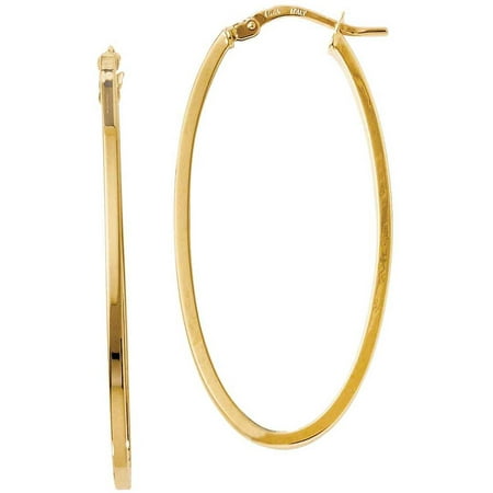 10kt Gold Polished Oval Hoop Earrings