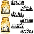 thumbnail image 1 of 6 calcomanías recortables con siluetas de tarros de cristal de montaña para decorar el Día de la Madre, álbumes de recortes, calcomanías impermeables, 1 of 9