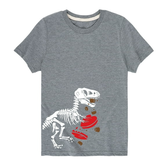 Instant Message - Trex Valentine's Side Hit - Youth Short Sleeve Tee