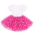 thumbnail image 2 of IBTOM CASTLE Baby Girls 1st 2nd Birthday Outfit Mouse Polka Dots Tutu Princess Dress with Sequin Headband Clothes Set for Cake Smash Photo Shoot 2 Years Hot Pink, 2 of 8