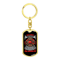 thumbnail image 4 of Retired Firefighter Fire Department Stainless Steel or 18k Gold Premium Swivel Dog Tag Keychain, 4 of 10