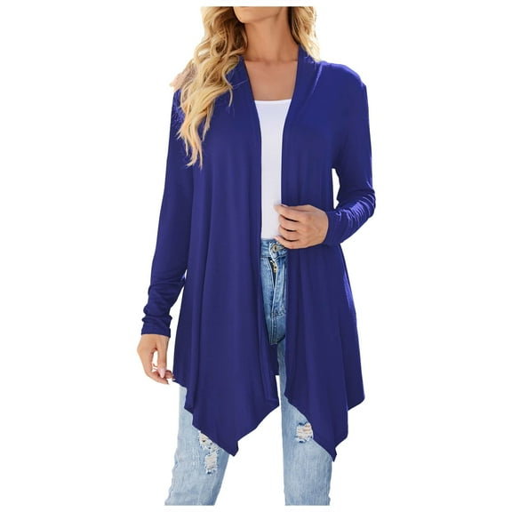 Women Fashion Long Sleeve Cardigan Polyester Lightweight Open Front for All Seasons