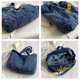 thumbnail image 5 of Bolso de mano de compras para mujer, bolso informal de tela vaquera sólida, bolso de mano con bordado de cremallera, 5 of 9