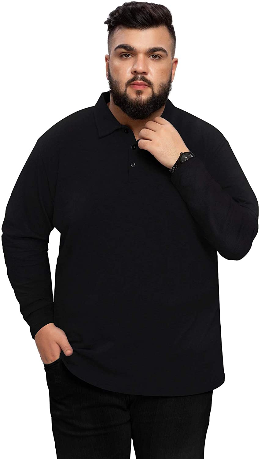 AIYINO Men/'s Big and Tall Short//Long Sleeve Polo Shirt Classic Fit Solid Soft Cotton Shirt
