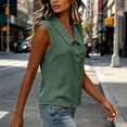 thumbnail image 6 of VBVC Women's Sleeveless Peter Pan Collar Shirt, Ladies' Breathable Button Down Tank Top, Casual Solid Color V-Neck Blouse For Women,Army Green,S-3XL, 6 of 7