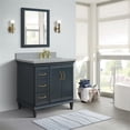 thumbnail image 2 of 37 in. Single Wooden Vanity  Dark Gray Gray Granite Oval Right Door.Right Sink, 2 of 15