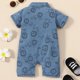 thumbnail image 4 of Gibobby Mamelucos para bebe niño Boys Summer Climbing Gear Lapel Animal Pattern Baby Onesie Summer Gear para edades de 0 a 18 meses(Azul, 9-12Meses), 4 of 5