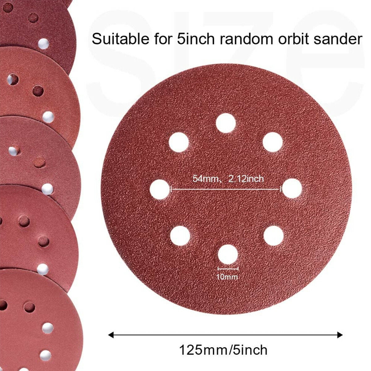 SATC 150PCS 5 inch 8-Hole Sanding Discs 60 80 100 120 150 180 240 320 400 600 Grit Assorted, A/O Hook and Loop Random Orbital Sander Paper Sandpaper Pads