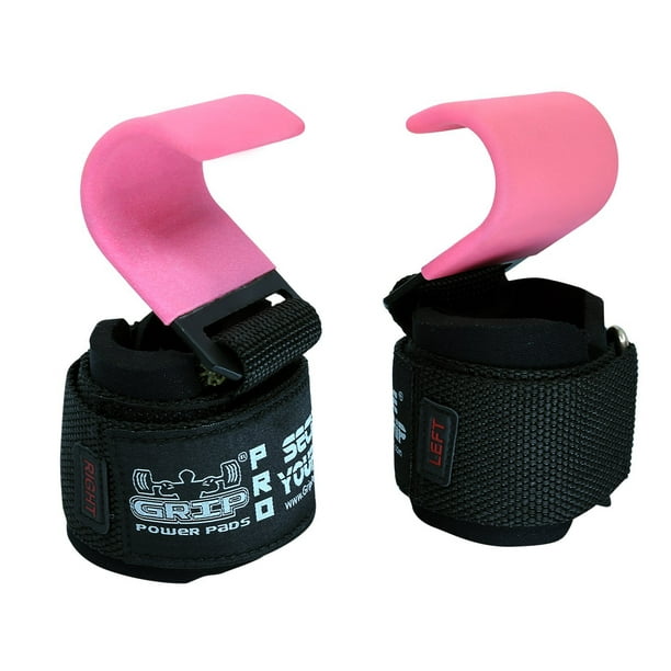 Grip Power Pads Heavy Duty PRO Metal Weight Lifting Steel Hooks, Set of 2, 600 LB, 1 Pair Power Hooks, Pink - Walmart.com