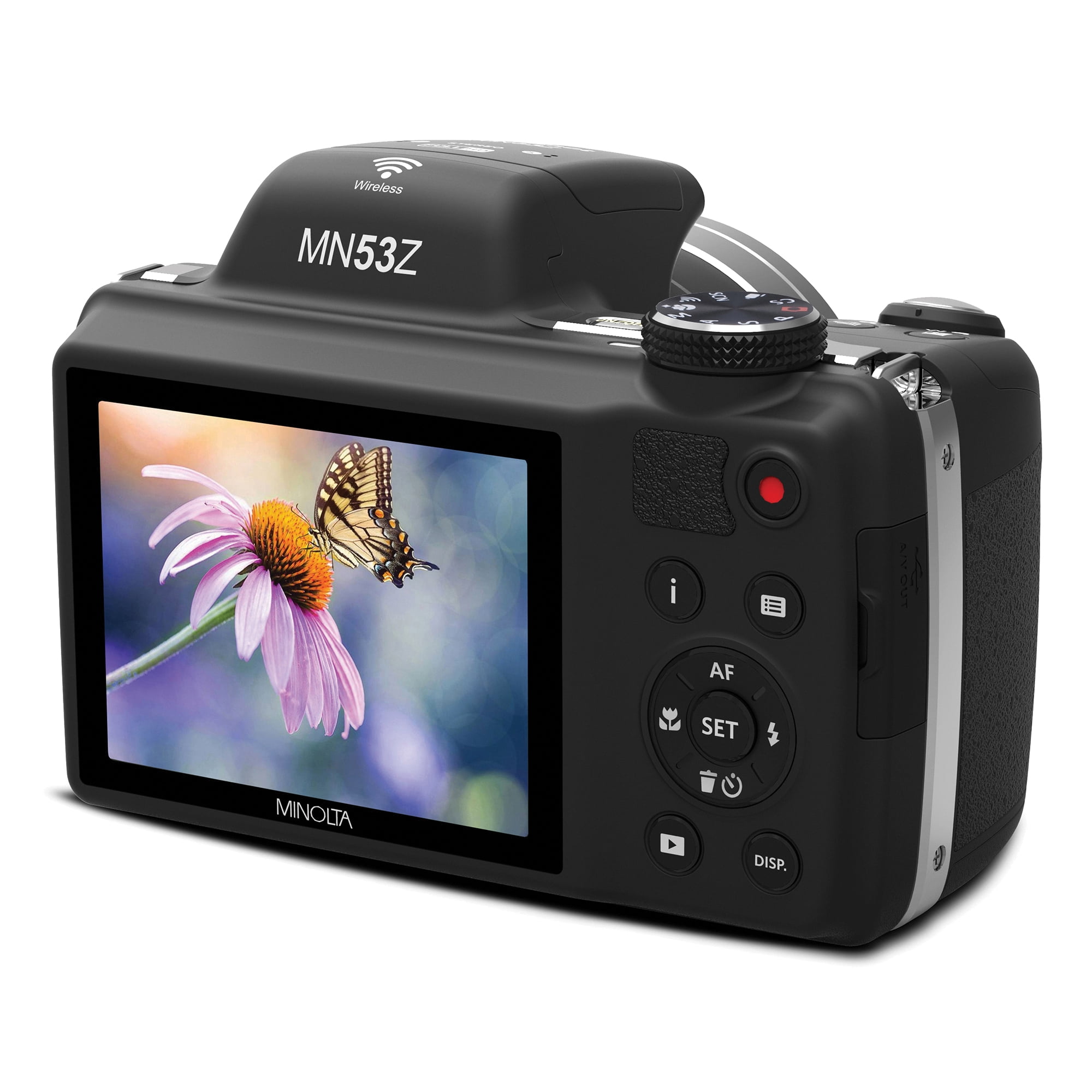 Minolta MN53Z 16MP FHD Wi-Fi Bridge Camera with 53x Optical Zoom, Black