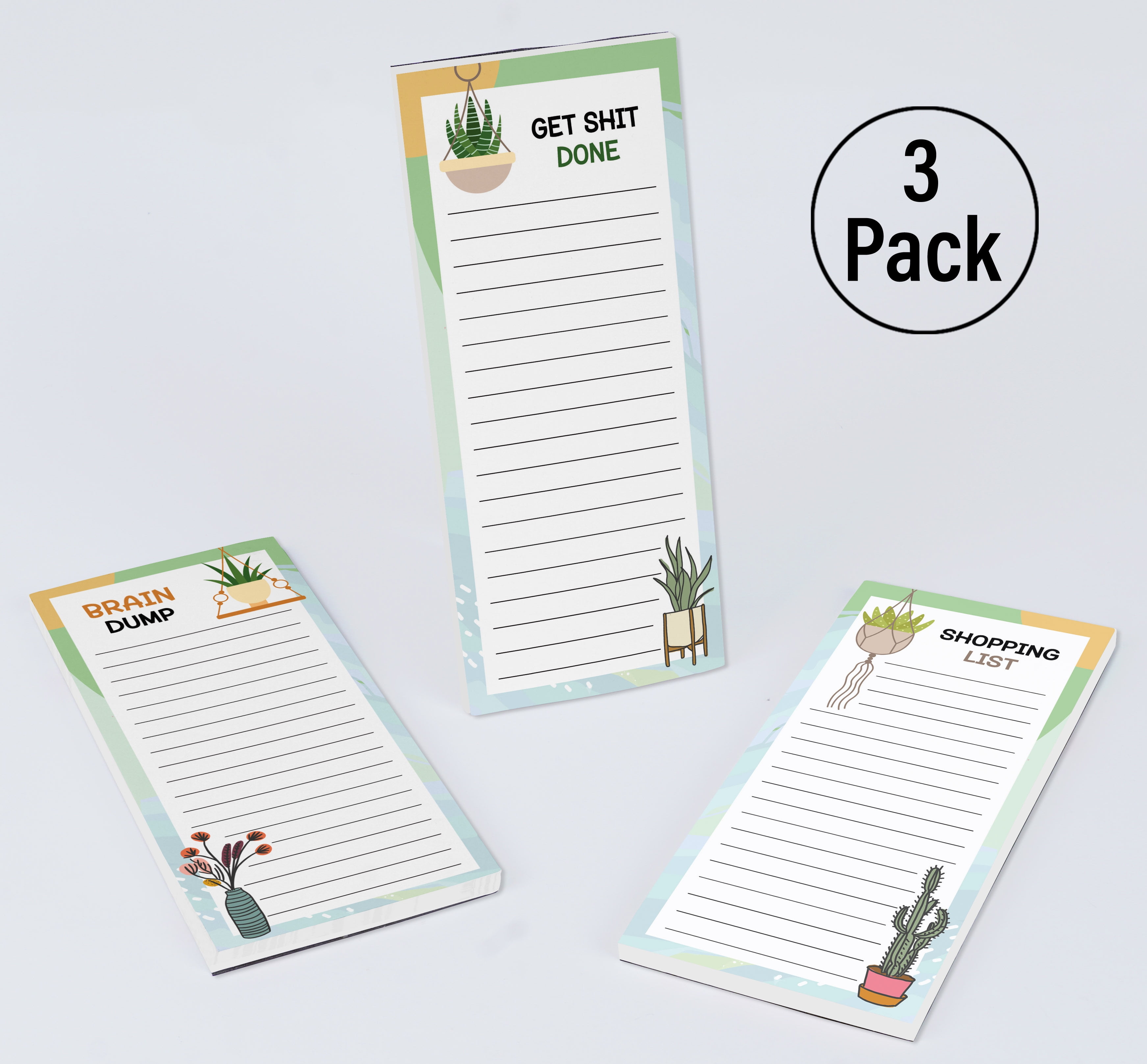 Inkdotpot Pack of 3 Magnetic Fridge To-Do List Notepads- Magnetic Memo Pads For Refrigerator-(50 Sheets Each)-1R
