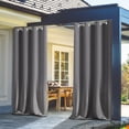thumbnail image 5 of FLASHLUMI 2 Panels 52" x 72" Outdoor Waterproof Curtains, Grommet Blackout Privacy Drapes for Patio, Porch, Gazebo, Dark Gray, 5 of 8