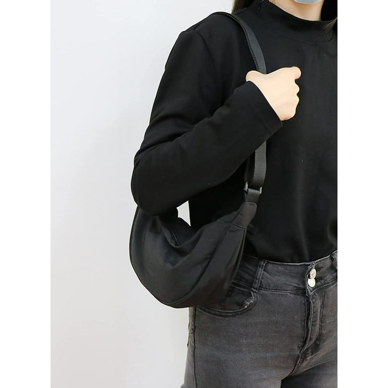 Small Crescent Leather Shoulder Bag