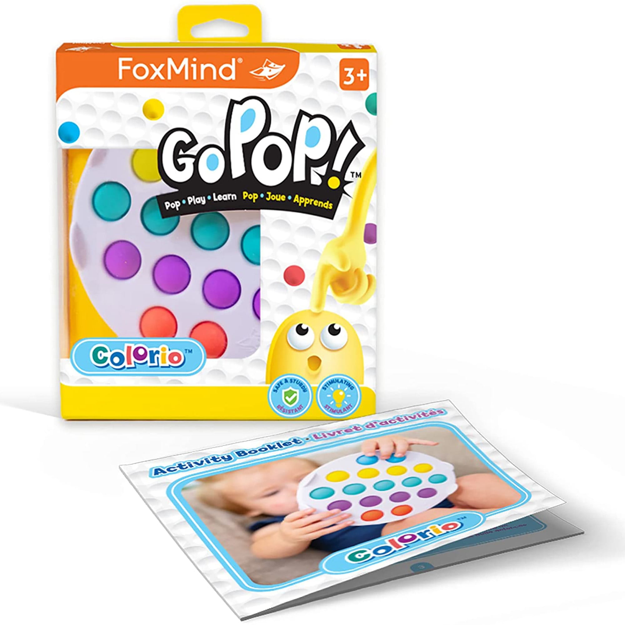 Go Pop! Colorio - Ages 3+, Push Pop Scensory Fidget Toy, Stress Reliever, Solo or 2 Players