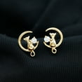 thumbnail image 3 of Rosec Jewels Cat on Moon Stud Earrings with Diamond for Women (HI-SI Quality, April Birthstone), 18K Yellow Gold, 3 of 8