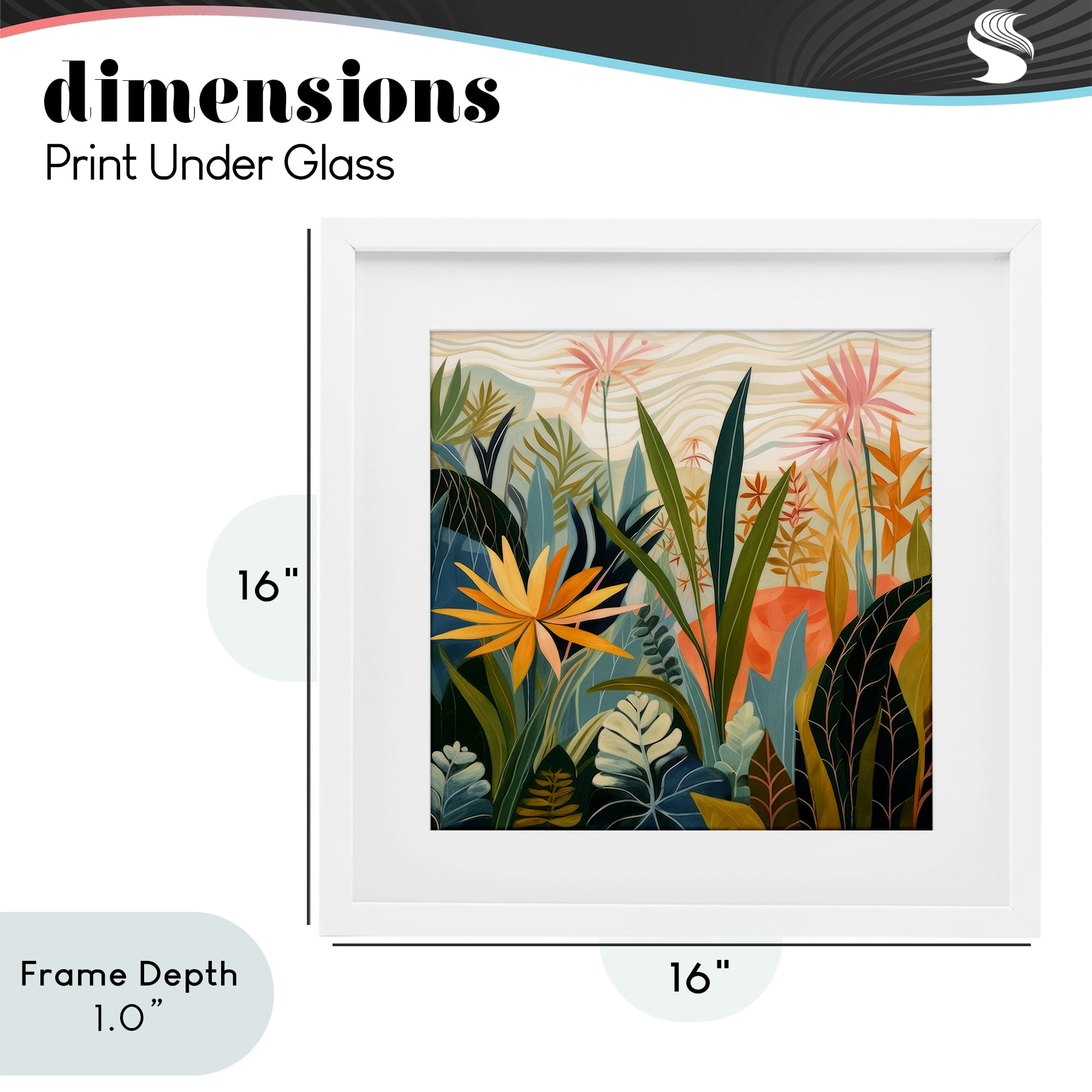 Stupell Industries Tropical Botanical Embrace White Framed Print Under Glass, design by Lazar Studio