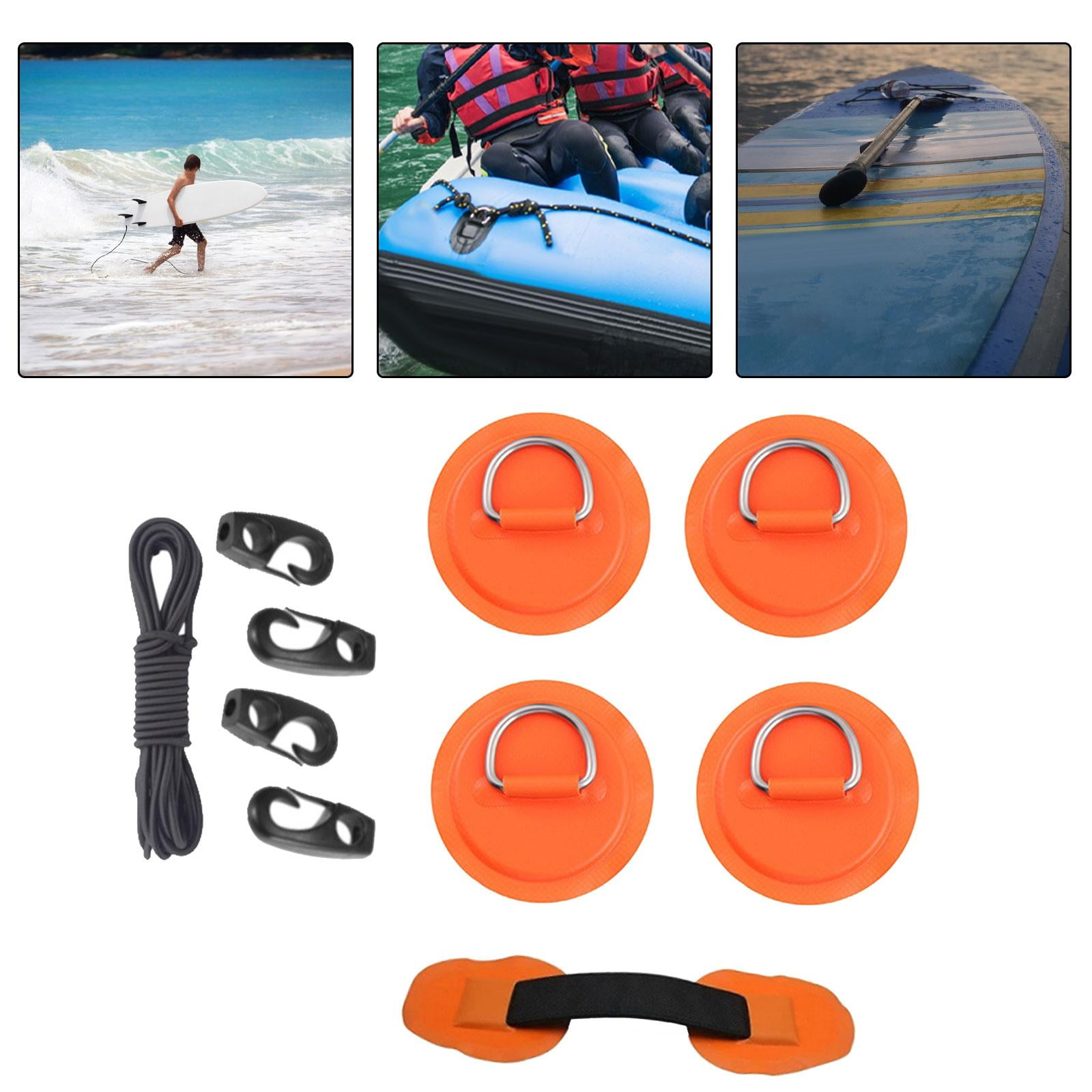 DimyFew D PVC Stainless Steel Durable Multifunctional 2.5M Black Round Bungee Cord Patch Orange
