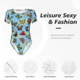 thumbnail image 6 of Gaeub Multicolored Butterflies Women'S Short Sleeve One Piece Swimsuit Sexy High-Waisted Bodysuit For Swimming, Beach, Sports - Large, 6 of 9