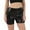 Black, variant on Women's High Waisted Metallic Biker Shorts Stretch Shiny Party Club Pants