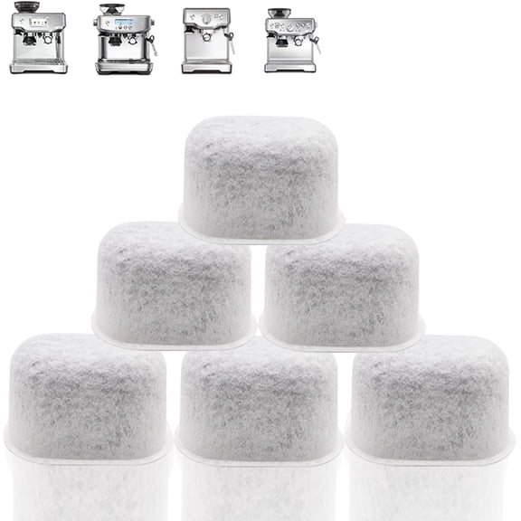 6 Pack Water Filter for Bre-ville Filter replacement for Bre-ville Espresso Machine BWF100 /990/980/870/878/880/860/840/810/600/500/450 (Activated Charcoal)